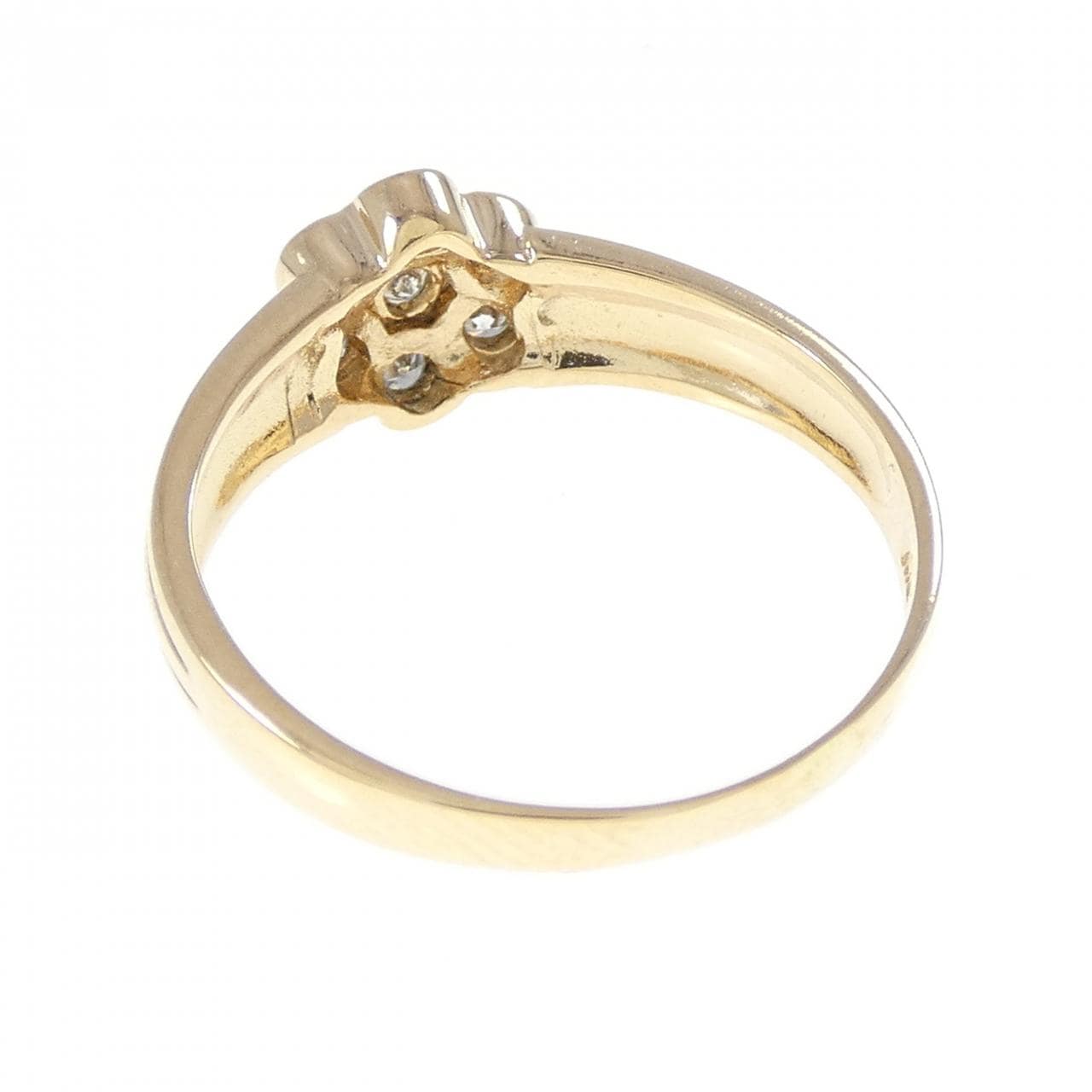 K18YG フラワー ダイヤモンド リング 0.14CT