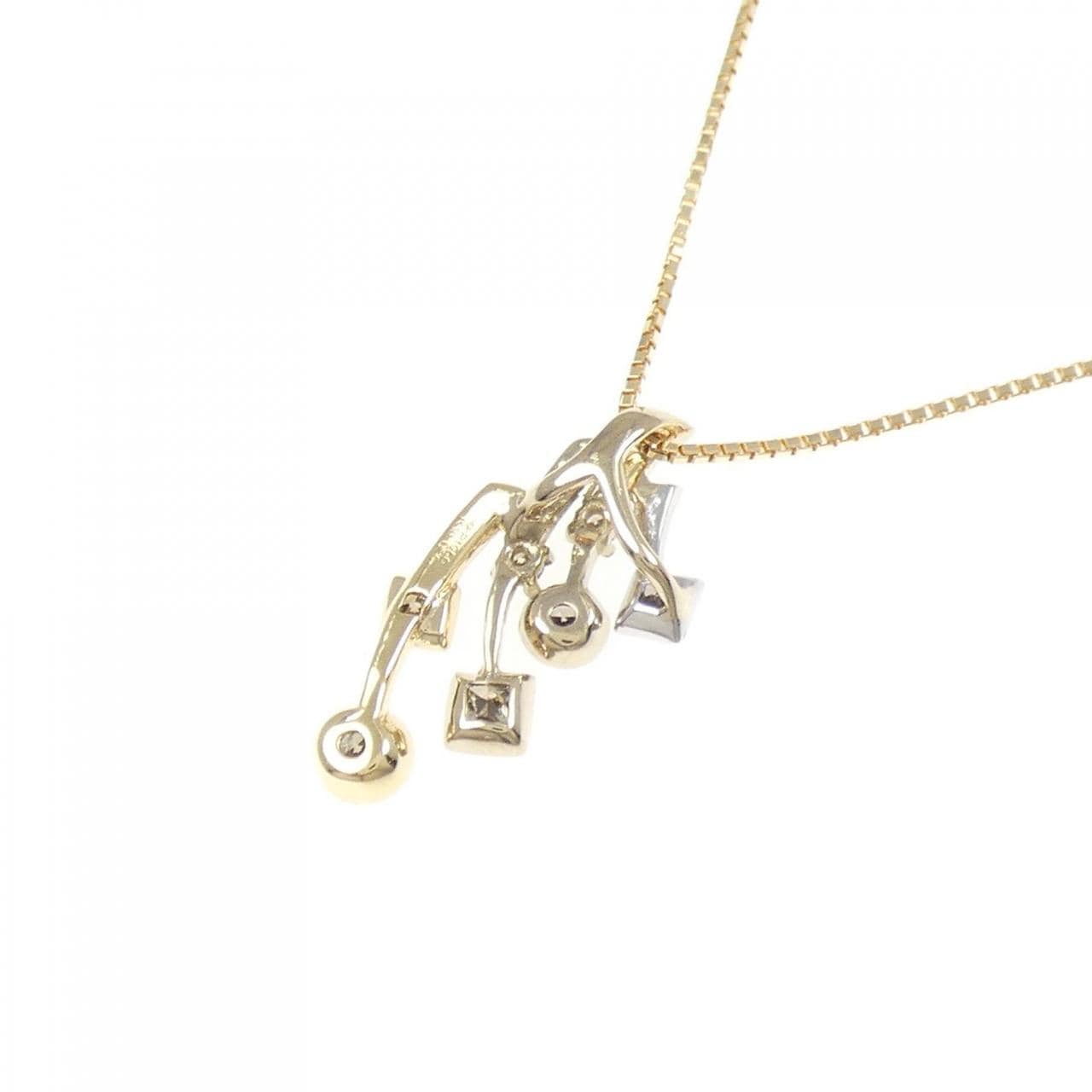 K18/PT950 ダイヤモンド ネックレス 0.25CT