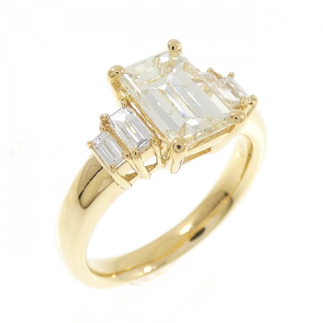【リメイク】K18YG ダイヤモンド リング 1.548CT VLY SI1 エメラルドカット
