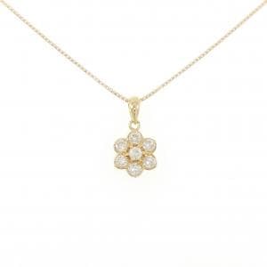 K18YG フラワー ダイヤモンド ネックレス 0.50CT
