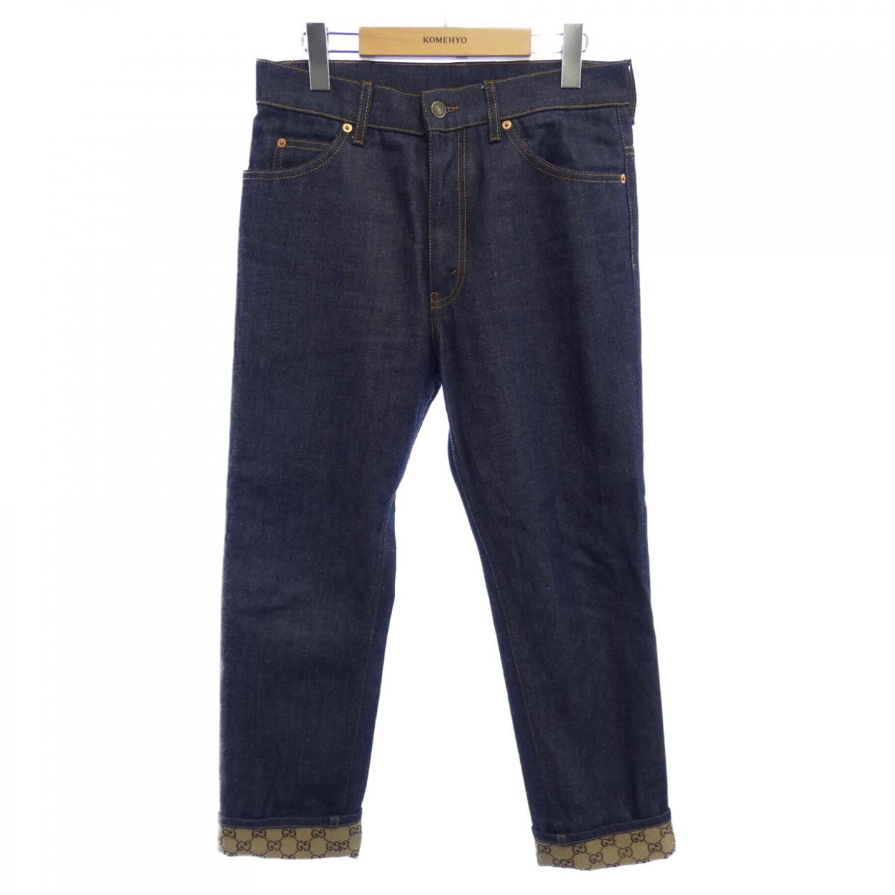 グッチ GUCCI 折り返し付きデニムパンツ 700949 XDB1Z ジーンズ