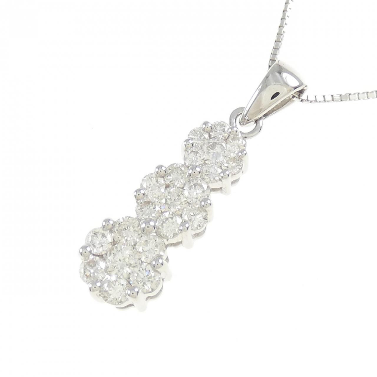K18WG ダイヤモンド ネックレス 1.00CT