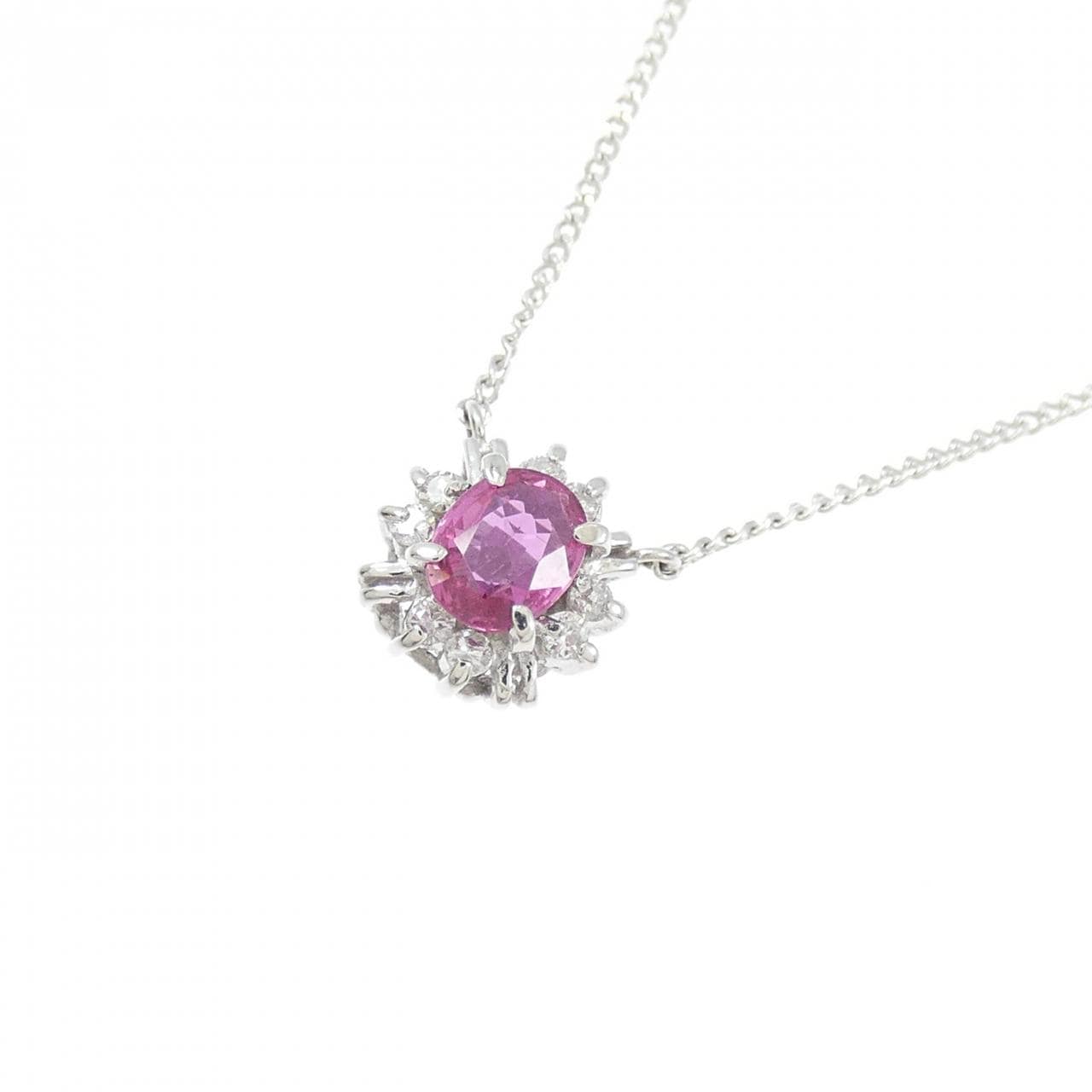 PT900/PT850 ルビー ネックレス 0.36CT