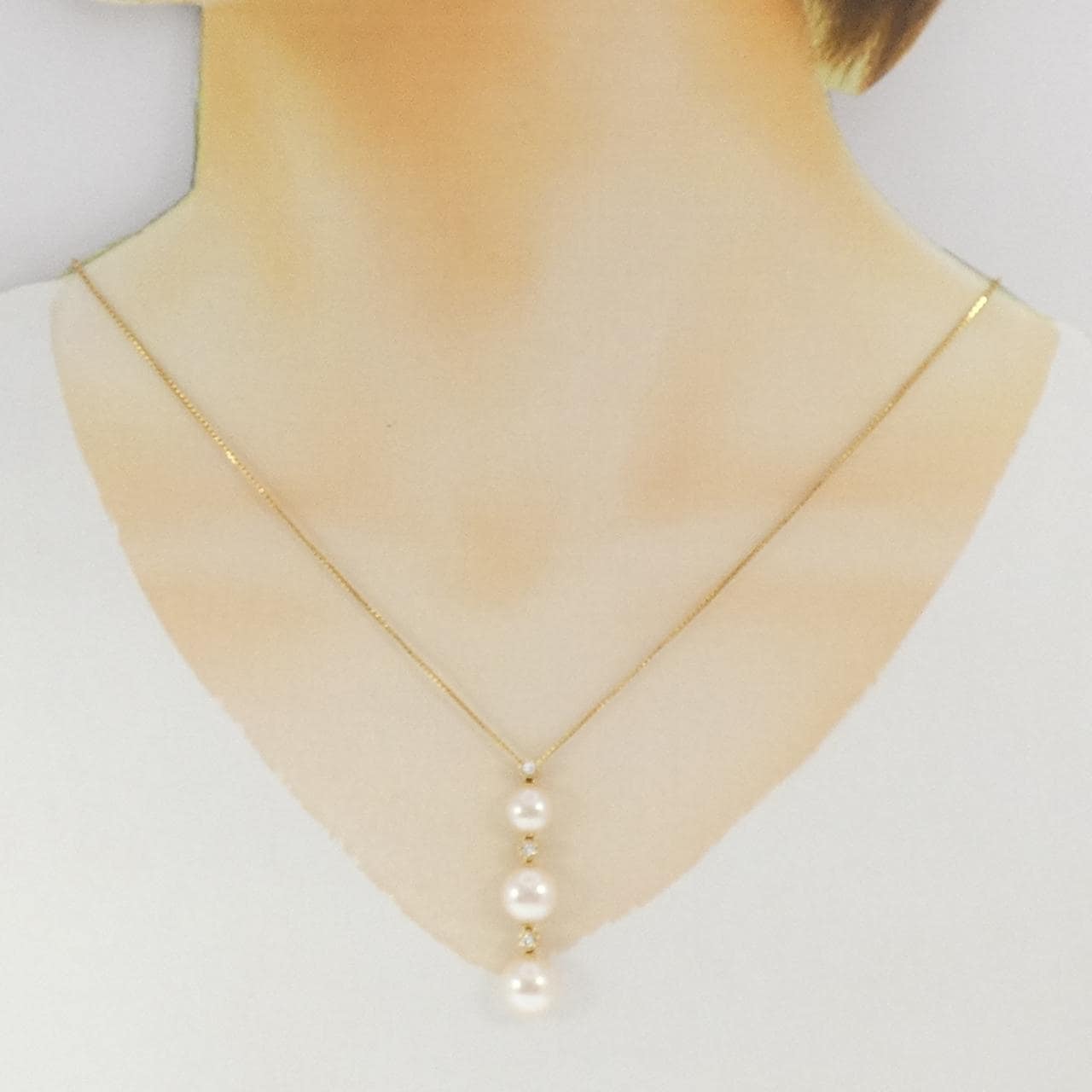 K18YG 淡水パール ネックレス