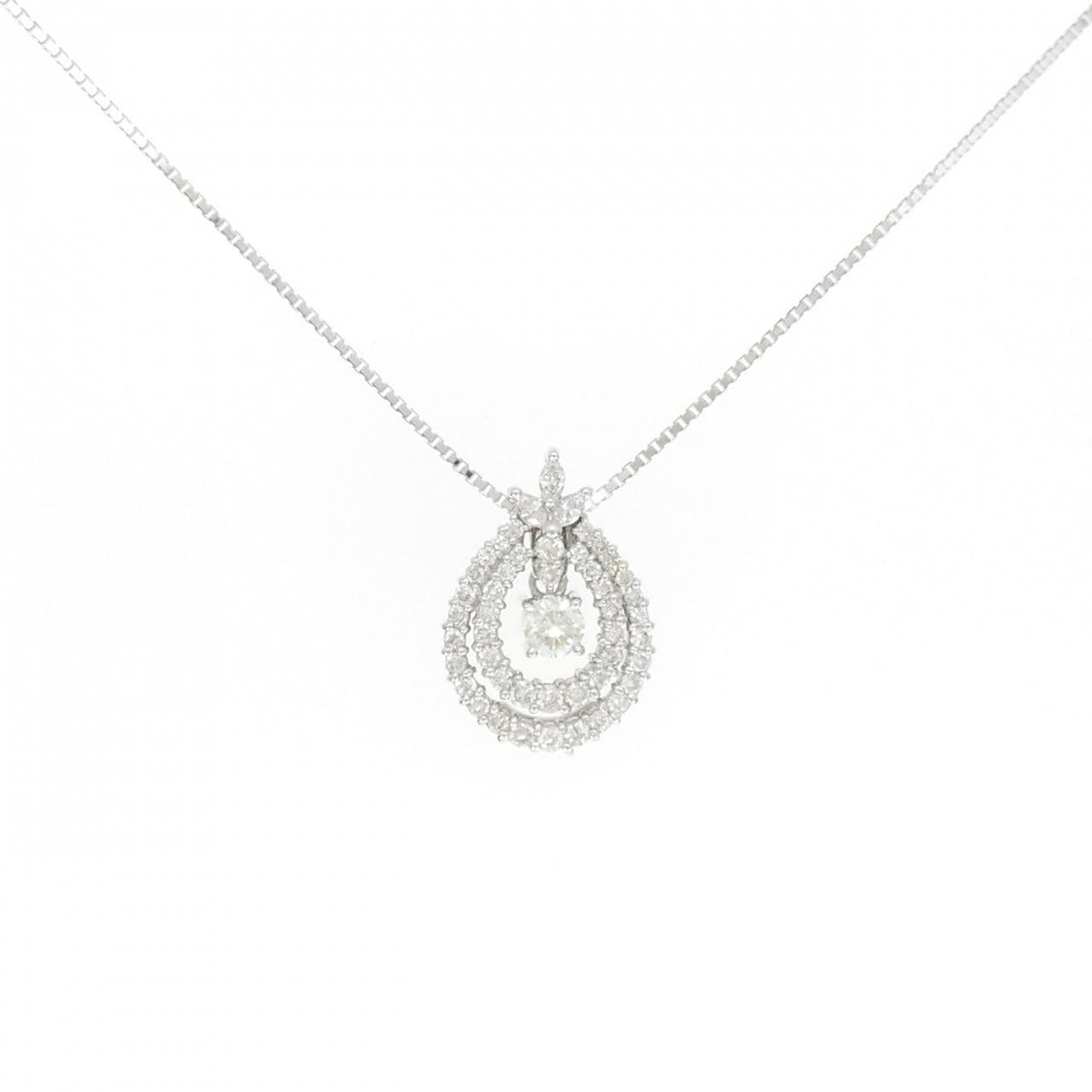K18WG 2WAY钻石项链 0.30CT