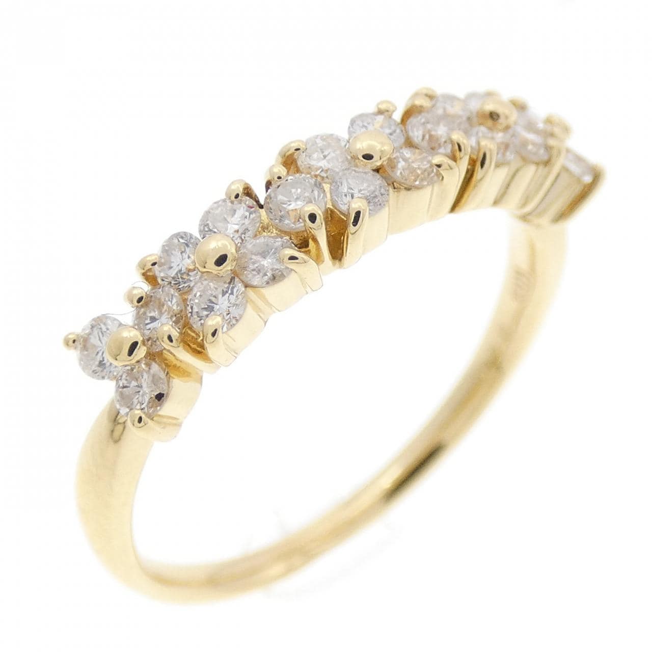 K18YG フラワー ダイヤモンド リング 0.40CT