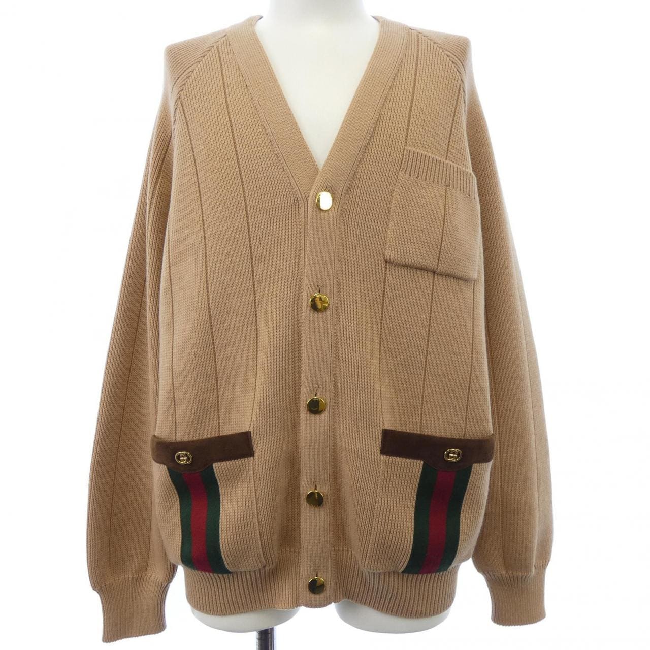 グッチ GUCCI ウェブ付きウールブレンドニットカーディガン 626349 XKBFJ カーディガン