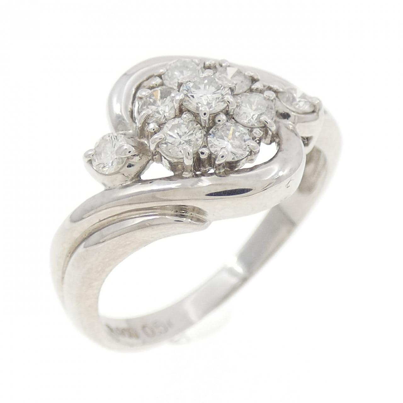 PT900 フラワー ダイヤモンド リング 0.50CT