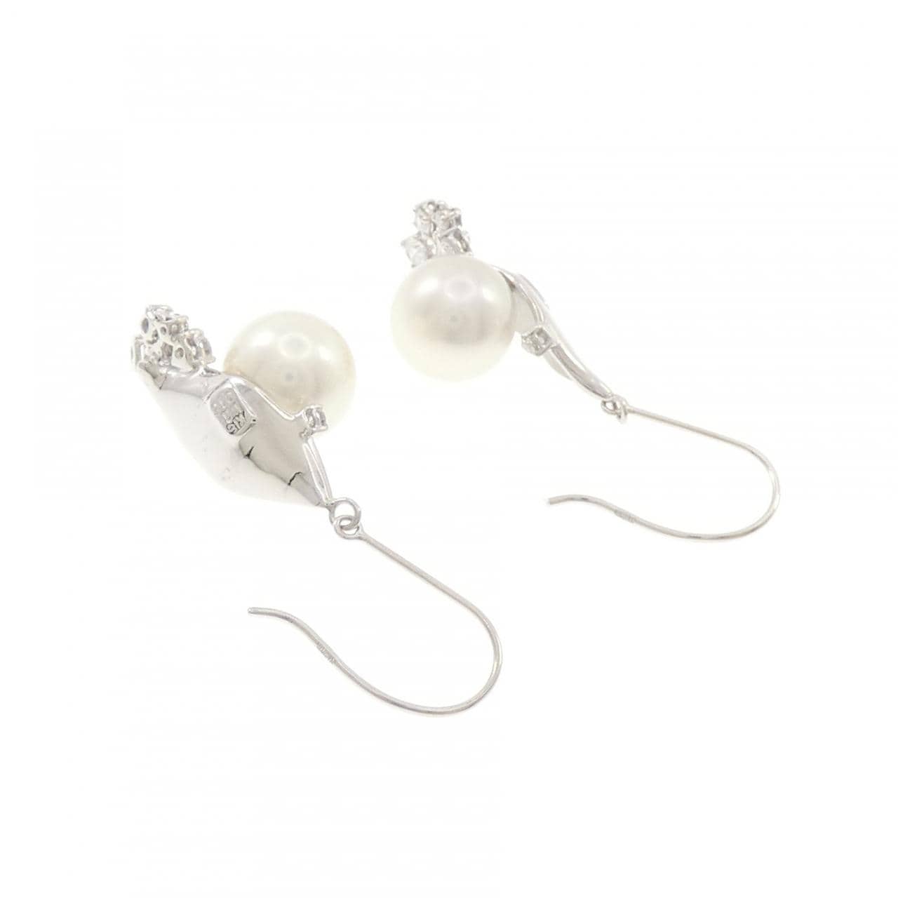 K18WG アコヤパール ピアス 8.9mm