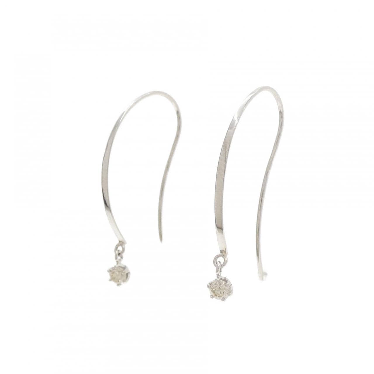 PT900 ダイヤモンド ピアス 0.10CT