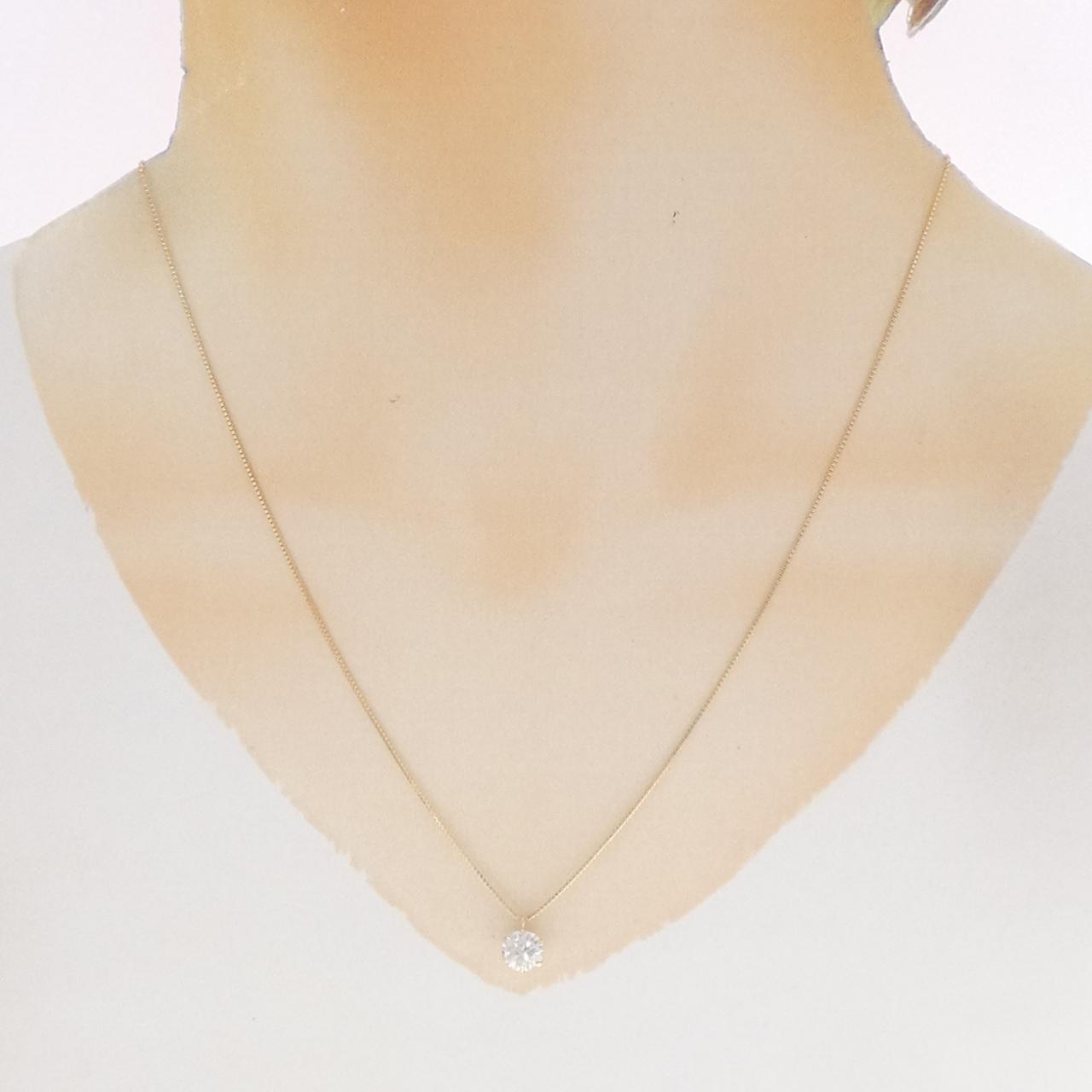 K18YG ソリティア ダイヤモンド ネックレス 1.005CT