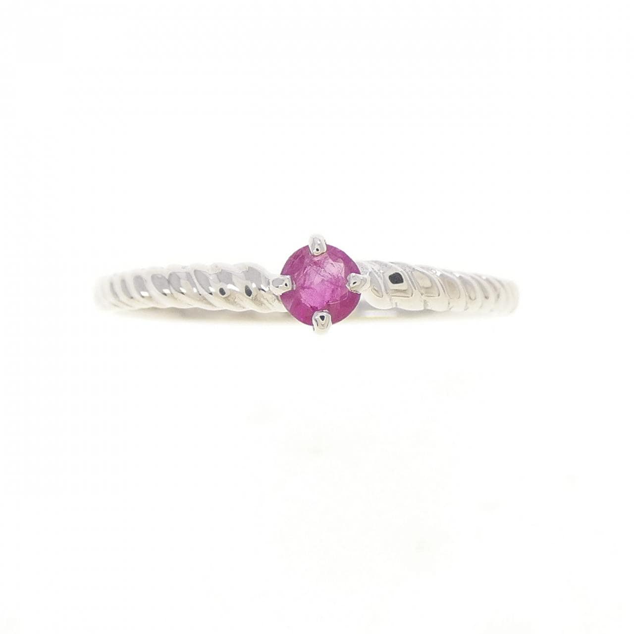 K10WG ルビー リング 0.10CT