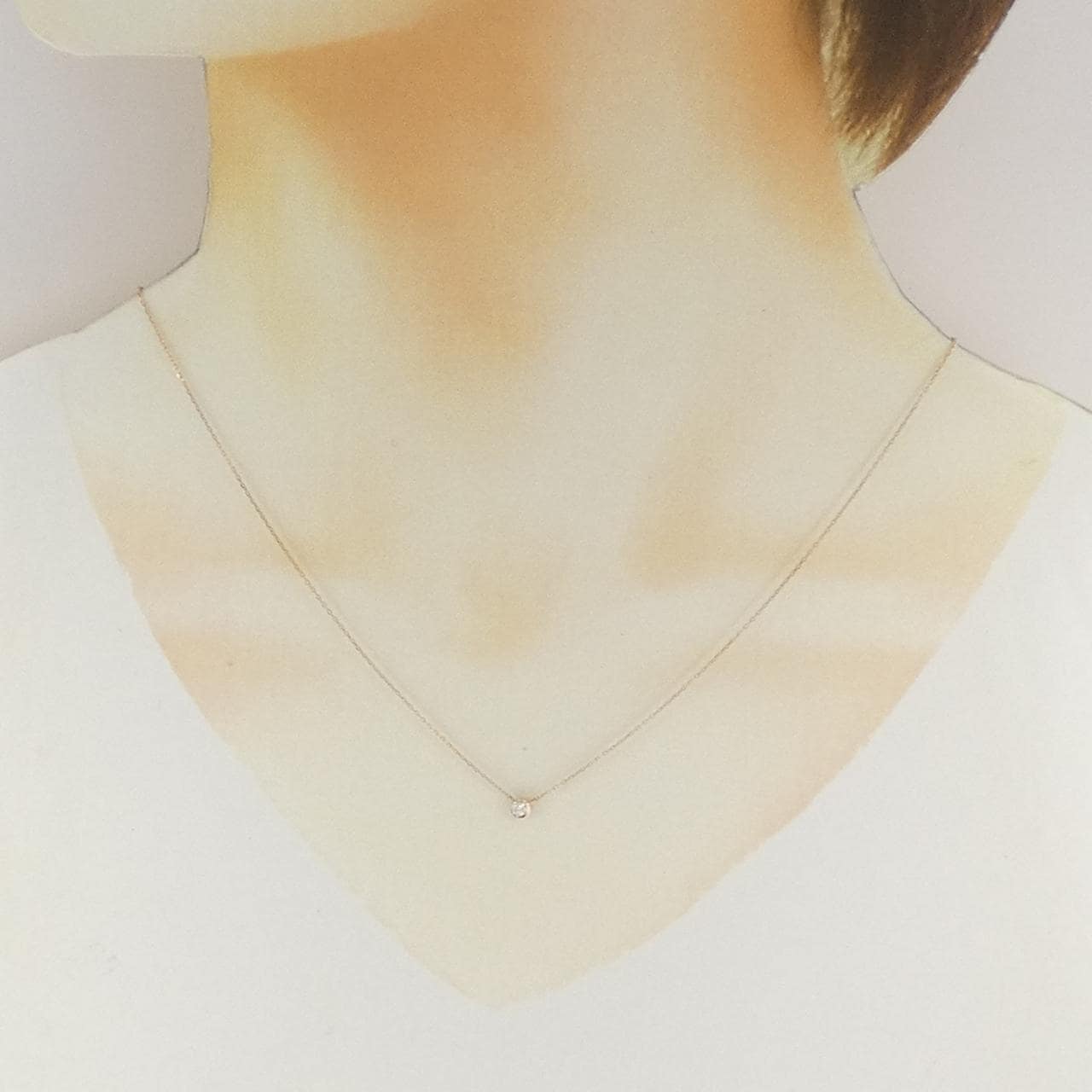 スタージュエリー ムーンセッティング ネックレス 0.06CT