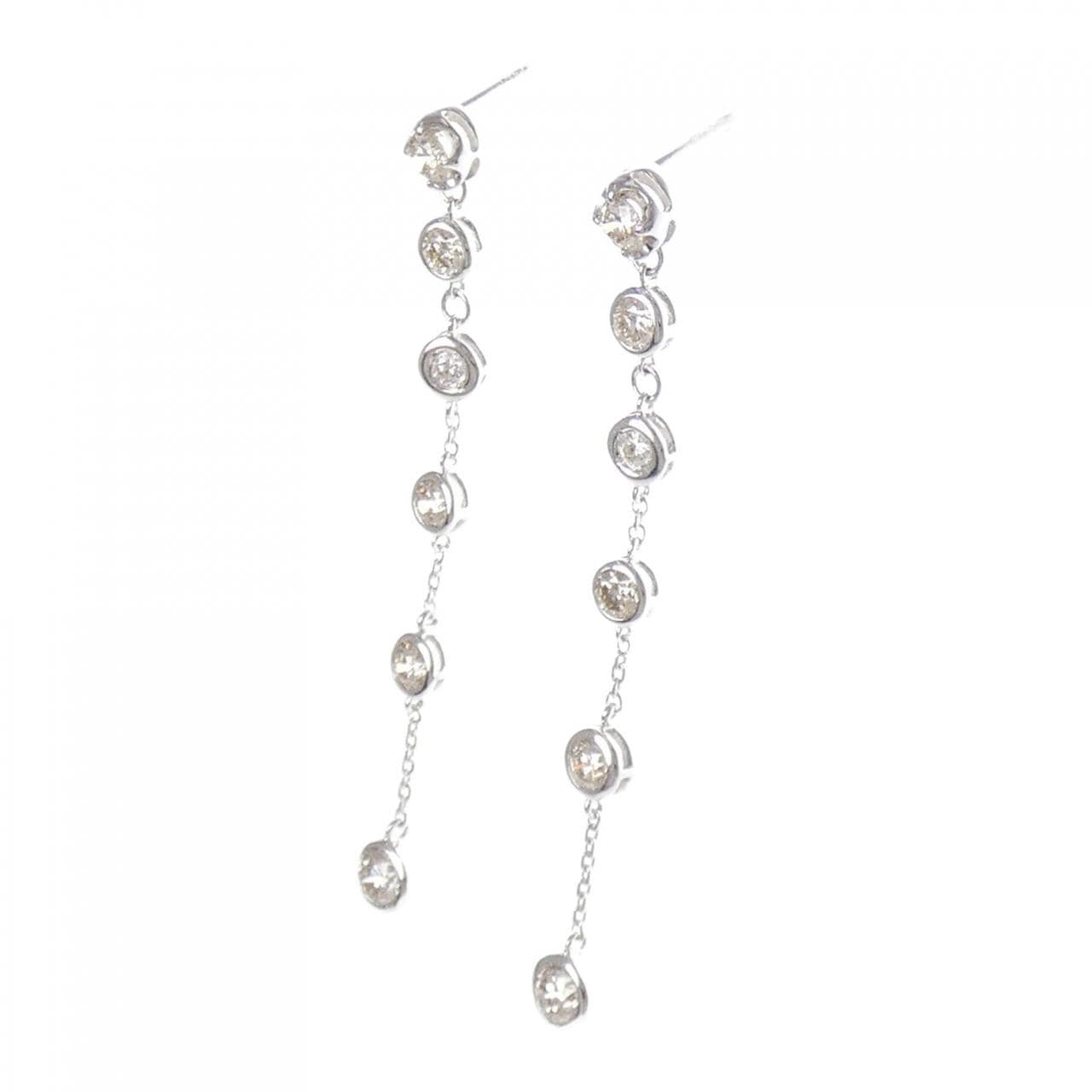 K18WG ダイヤモンド ピアス 1.00CT
