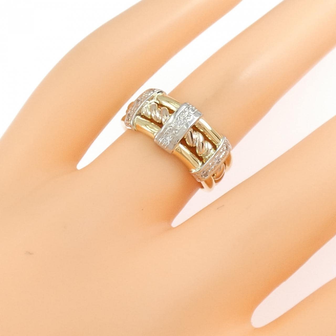 K18YG/PT900/K18PG Diamond Ring 0.09CT