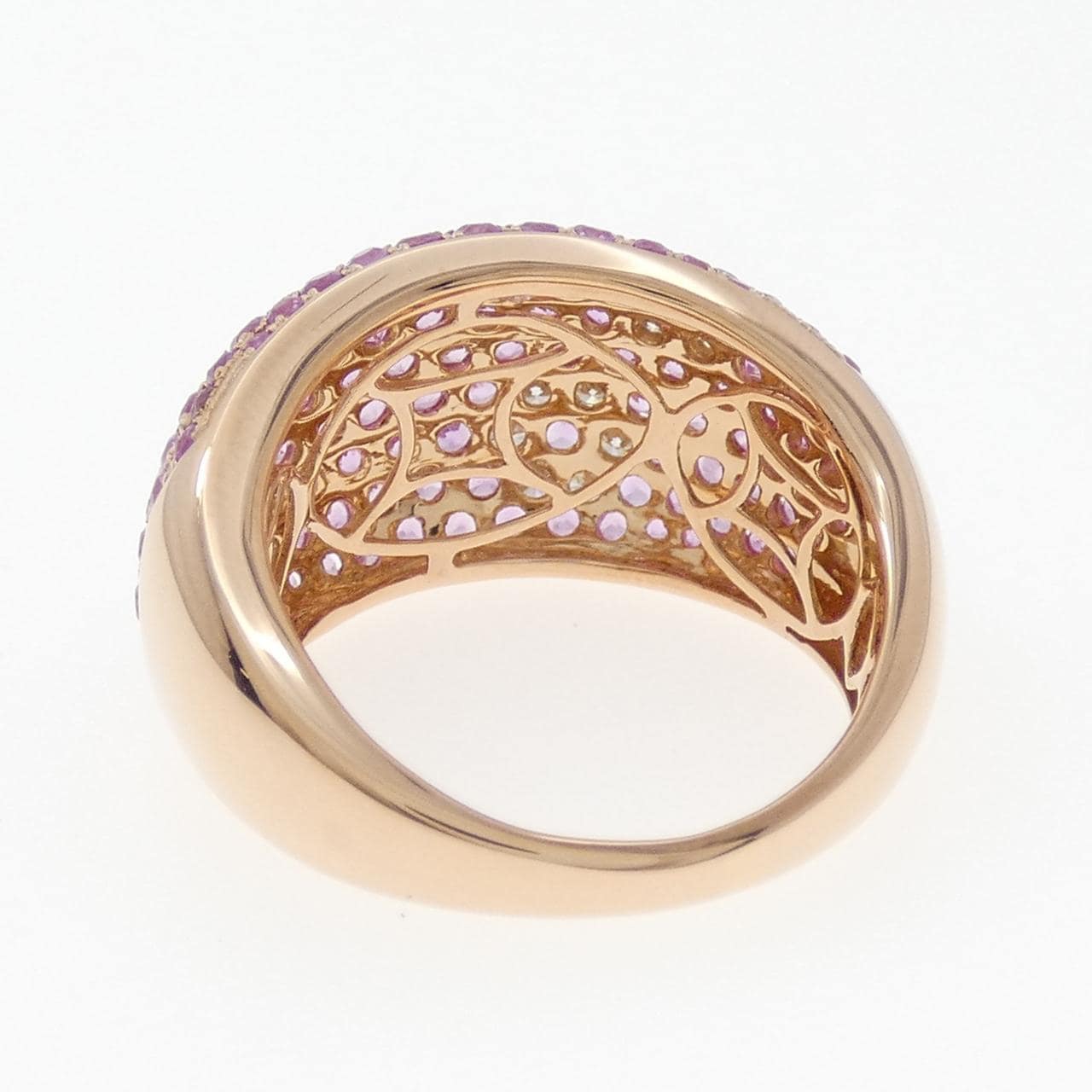 K18PG フラワー サファイヤ リング 2.65CT