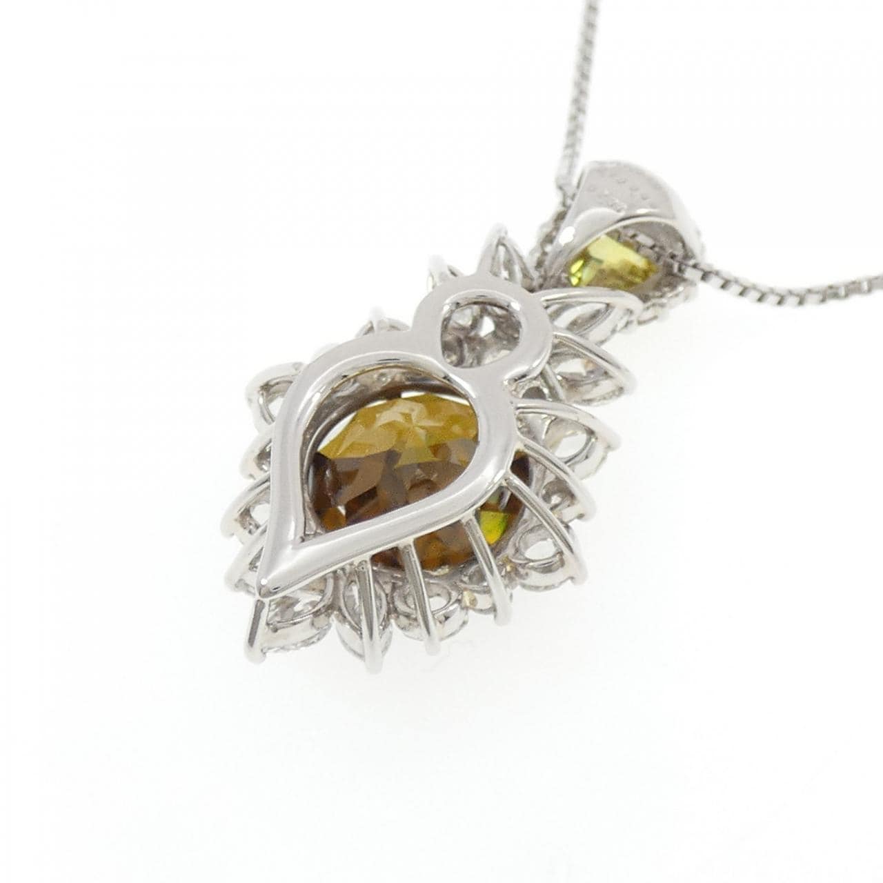 PT900/K18YG/PT850 Sphene Necklace 10.58CT