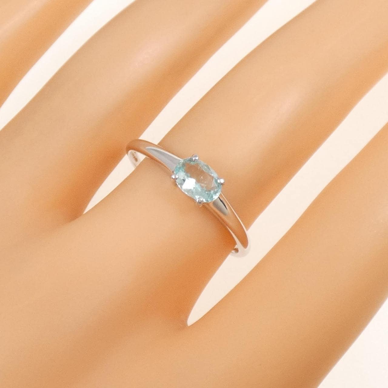 K18WG トルマリン リング 0.40CT