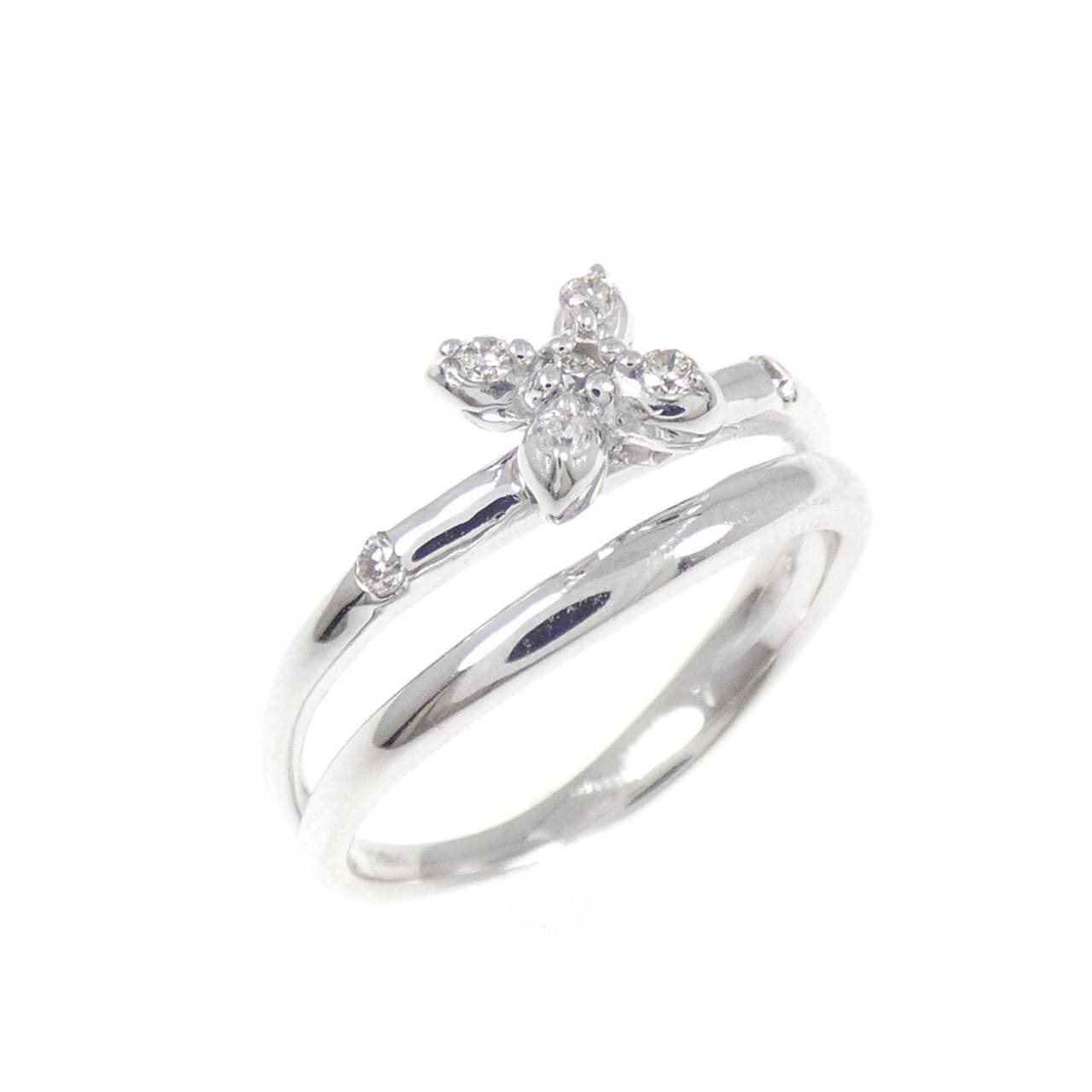 K18WG ダイヤモンド ピンキー リング 0.07CT