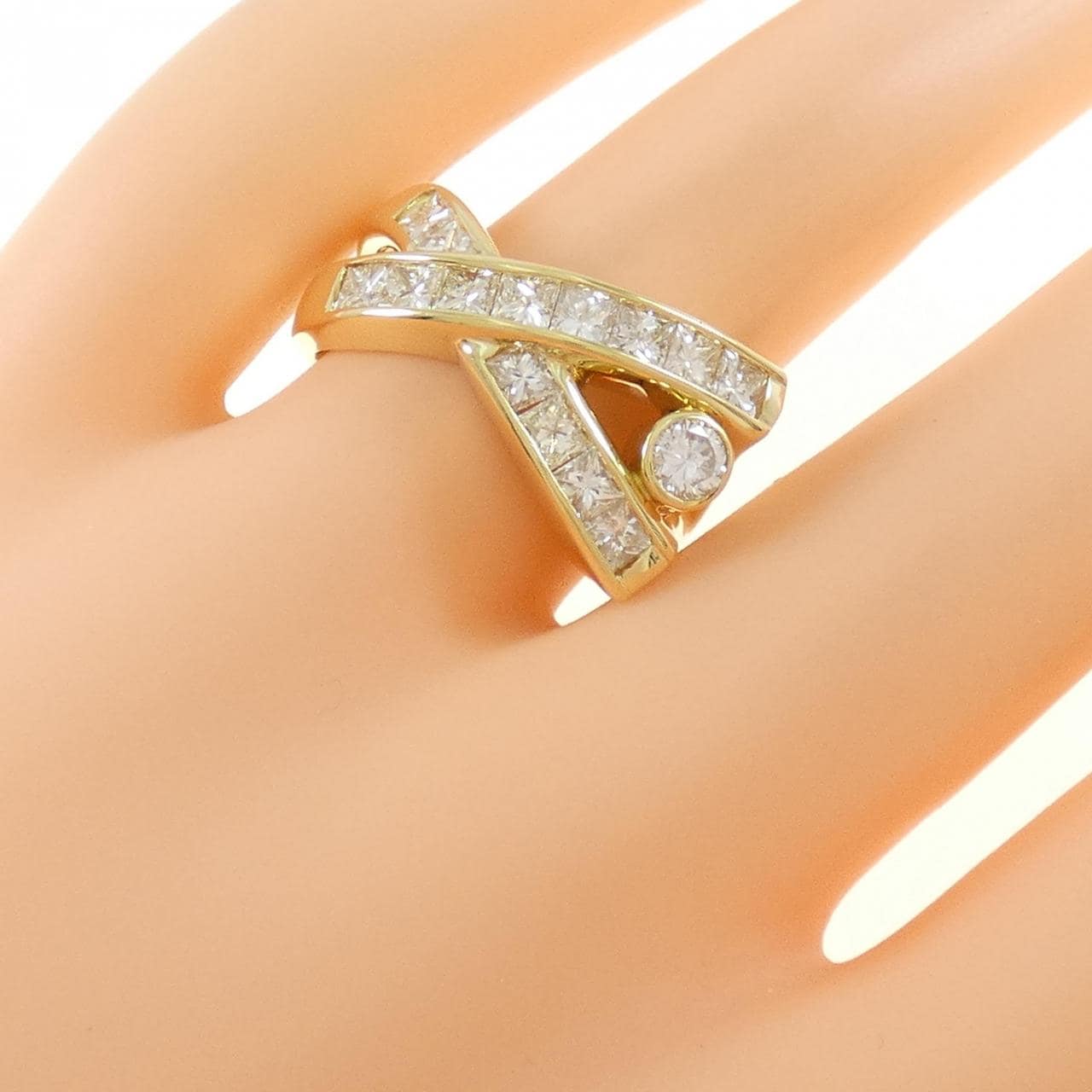 K18YG ダイヤモンド リング 1.63CT