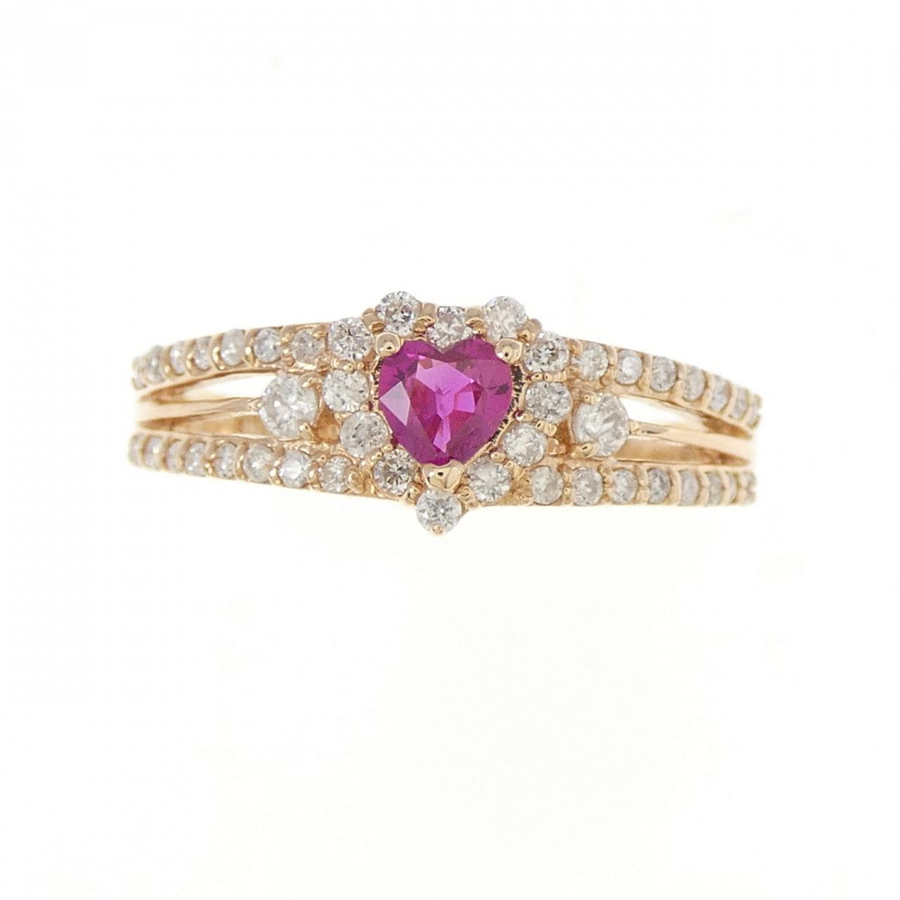 K18PG红宝石戒指0.24CT