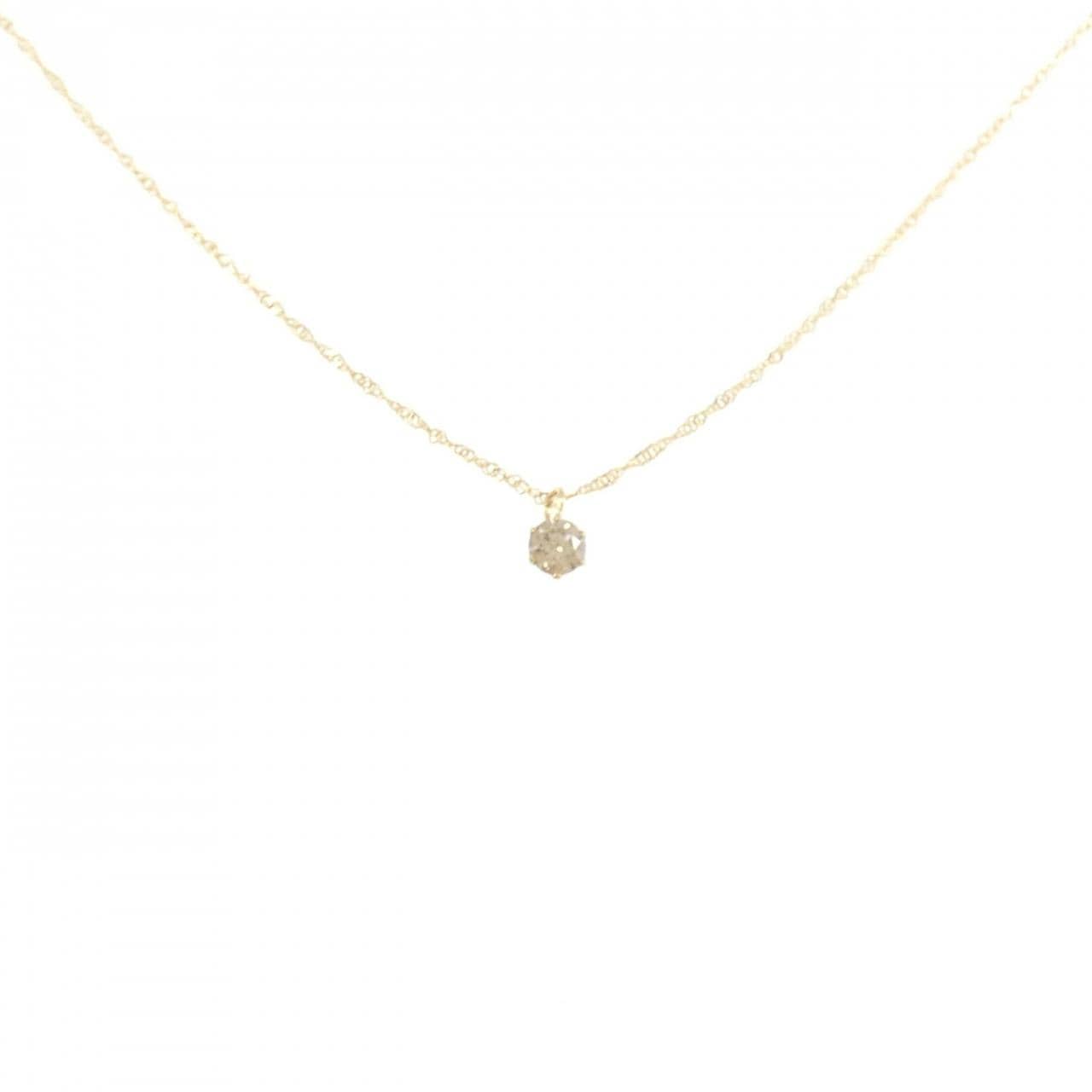 K18YG Solitaire Diamond Necklace 0.15CT