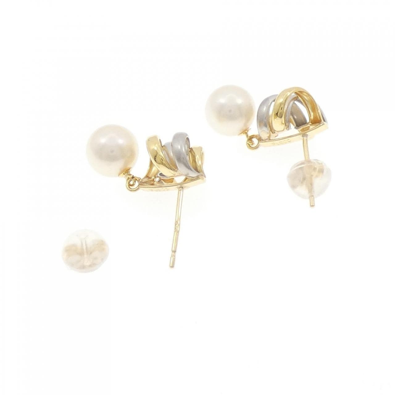 K18YG/PT900 アコヤパール ピアス 6.4mm