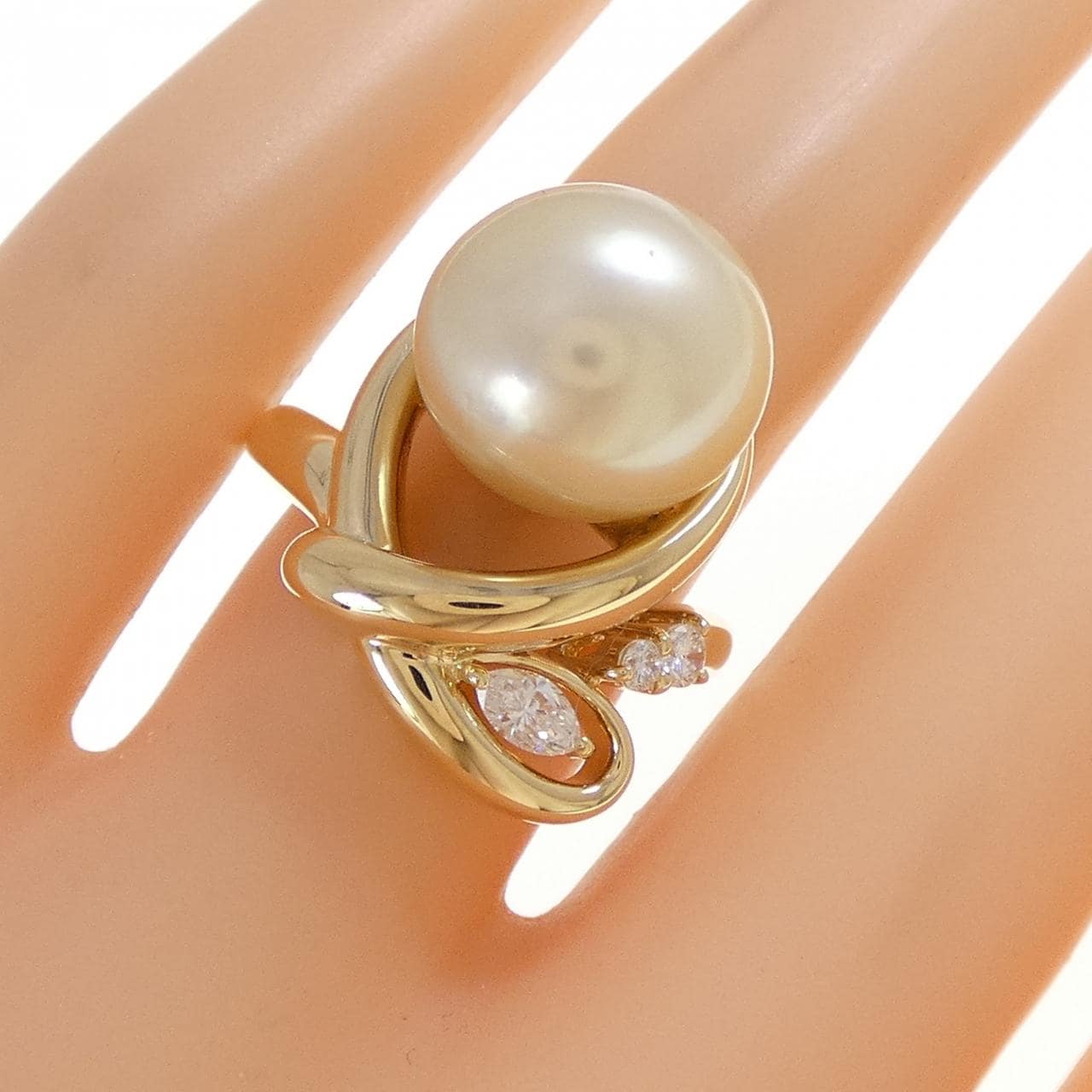 K18YG 白蝶パール リング