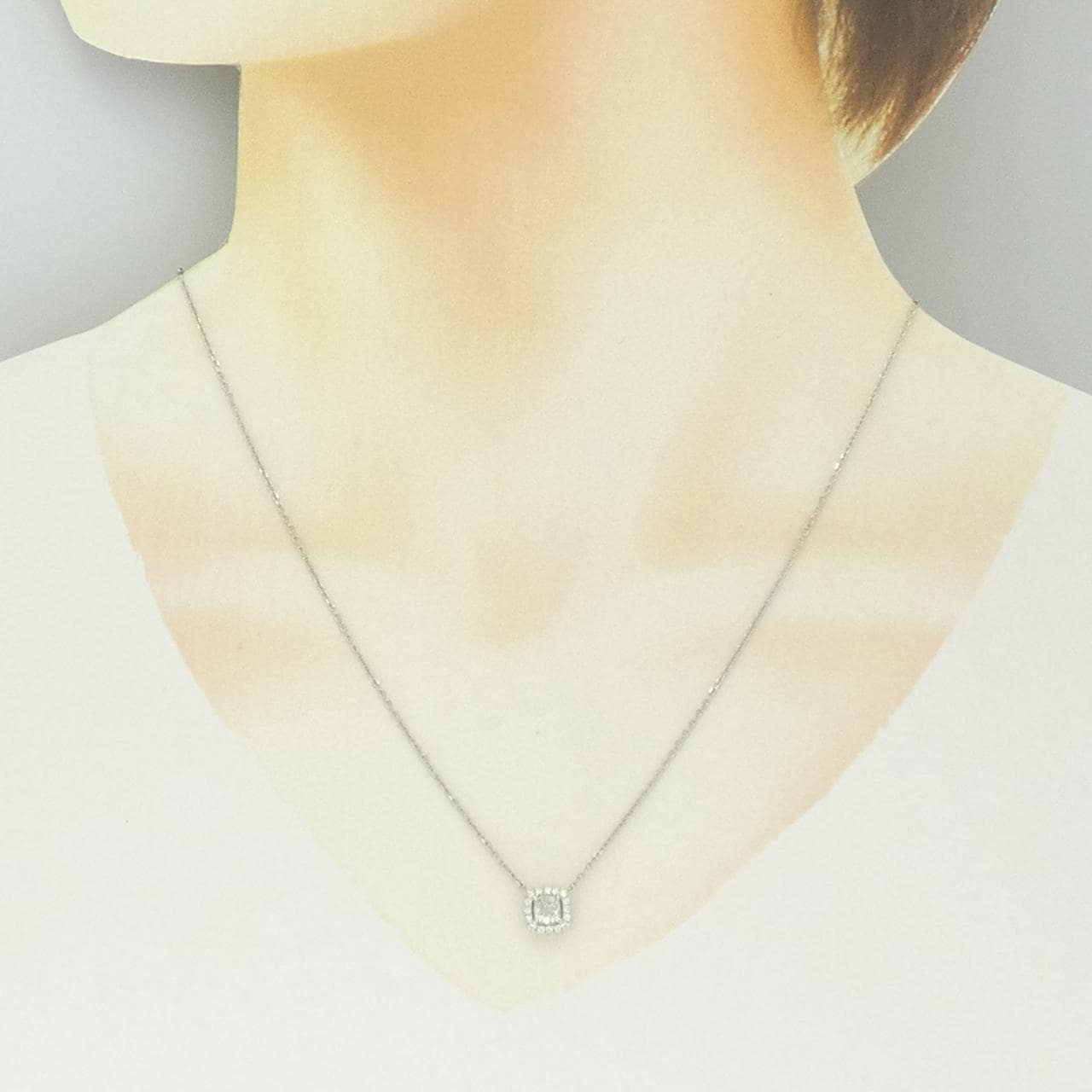PT900/PT850 ダイヤモンド ネックレス 0.39CT I I1 ファンシーカット