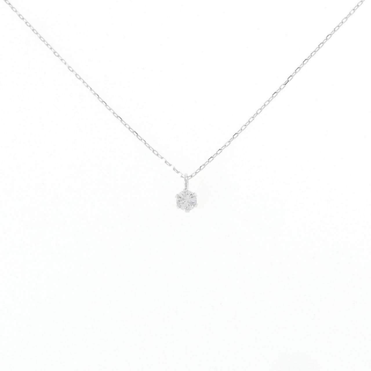 K18WG ソリティア ダイヤモンド ネックレス 0.10CT