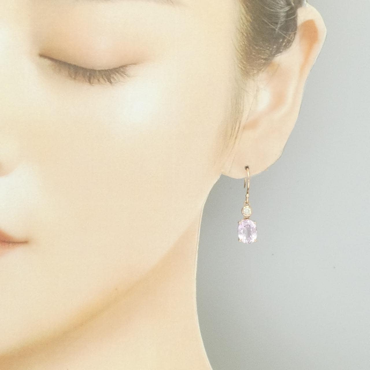 K18PG クンツァイト ピアス 4.36CT