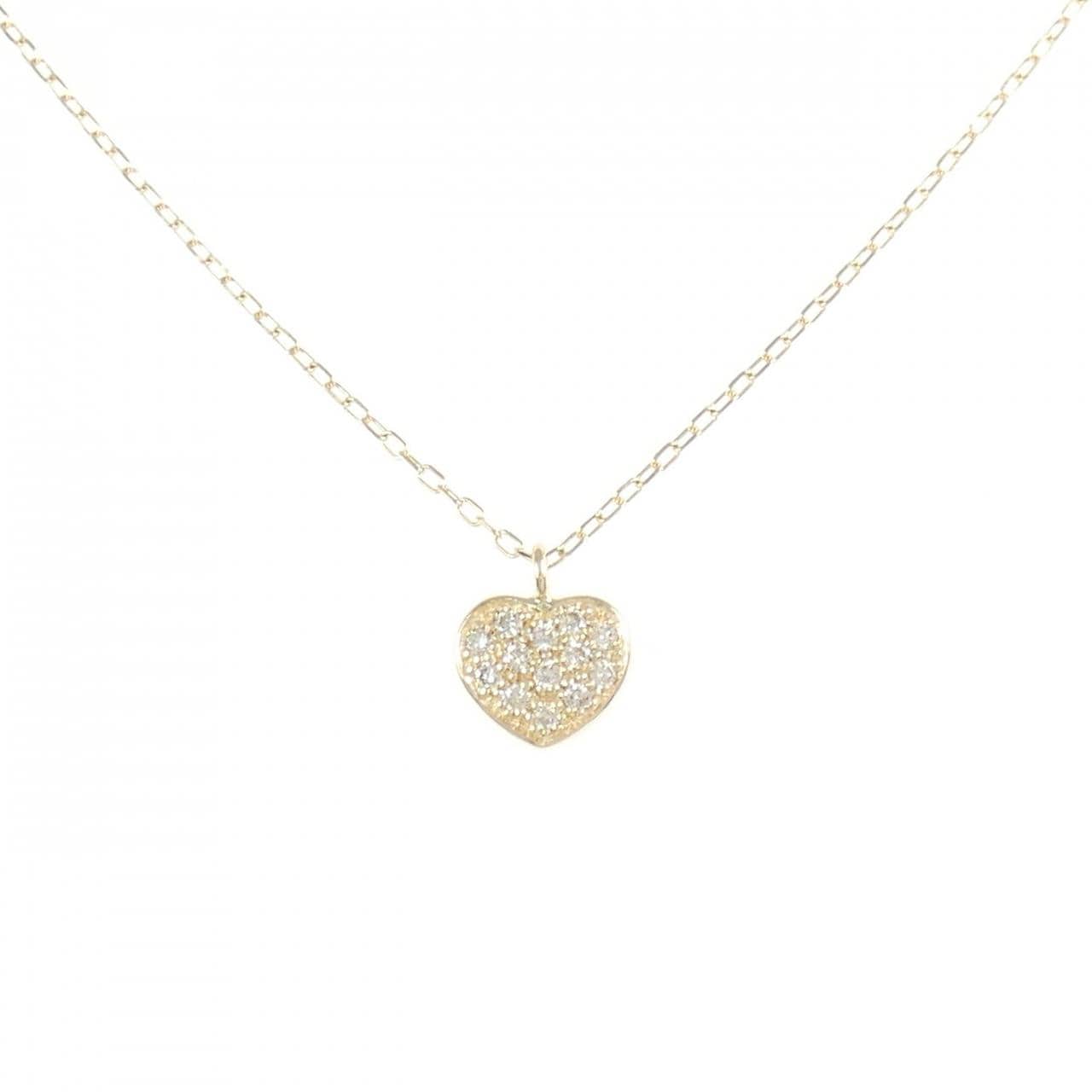 K10YG ハート ダイヤモンド ネックレス 0.10CT