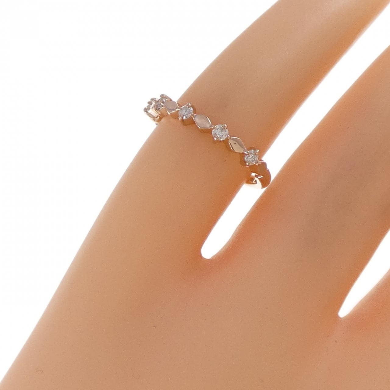 K10PG ダイヤモンド ピンキーリング 0.10CT