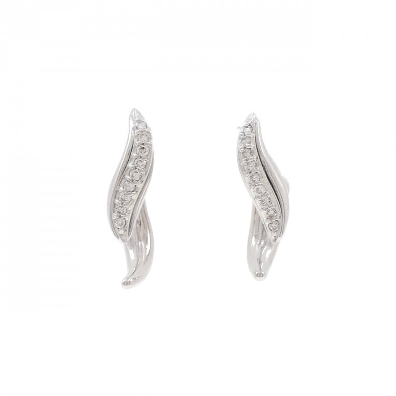 K18WG ダイヤモンド ピアス 0.16CT