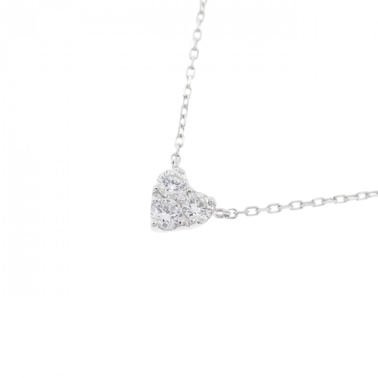 K18WG Heart Diamond Necklace 0.19CT