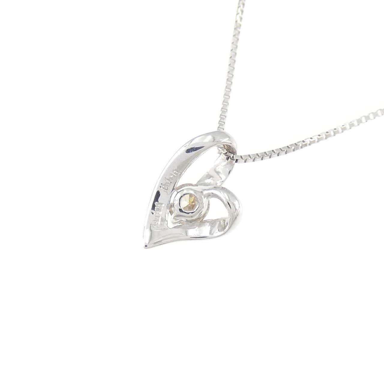 K18WG heart Diamond necklace 0.10CT