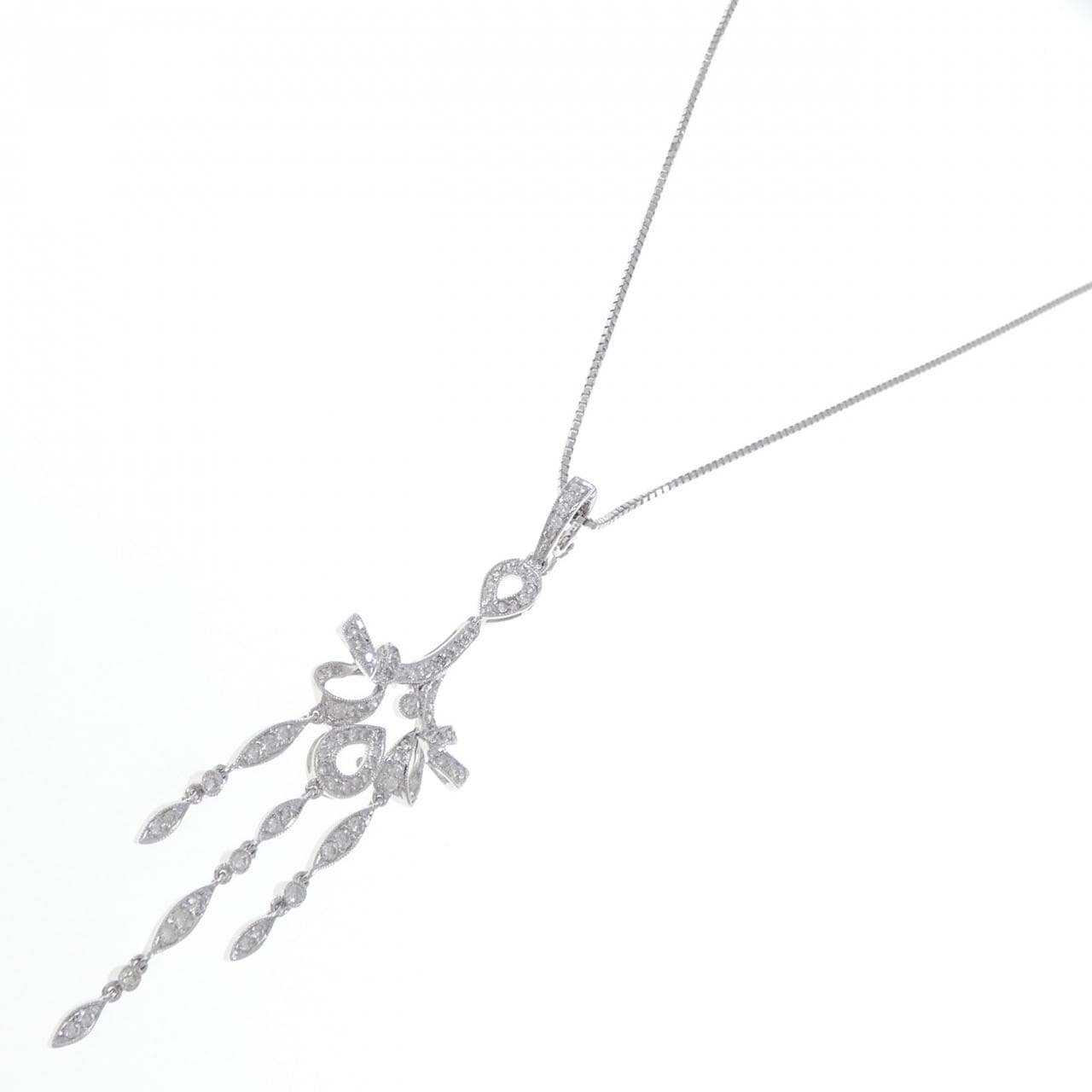 K18WG ダイヤモンド ネックレス 0.78CT