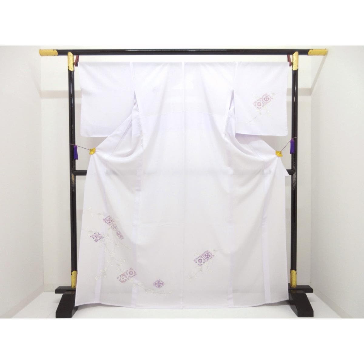 【新品】単衣　駒絽訪問着　友禅銀彩加工