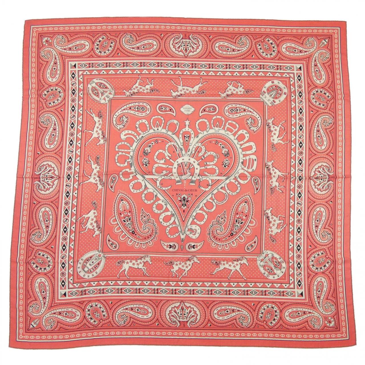 エルメス HERMES CHEVAL DECOEUR BANDANA H244259S カレジェアン140 ショール