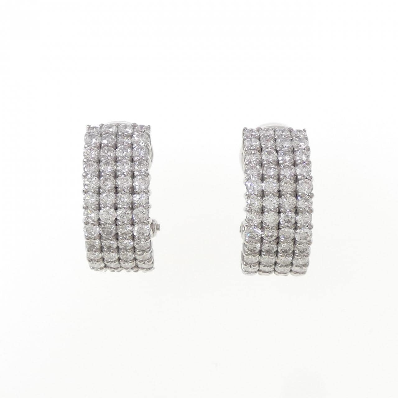 K18WG パヴェ ダイヤモンド ピアス/イヤリング 2.00CT