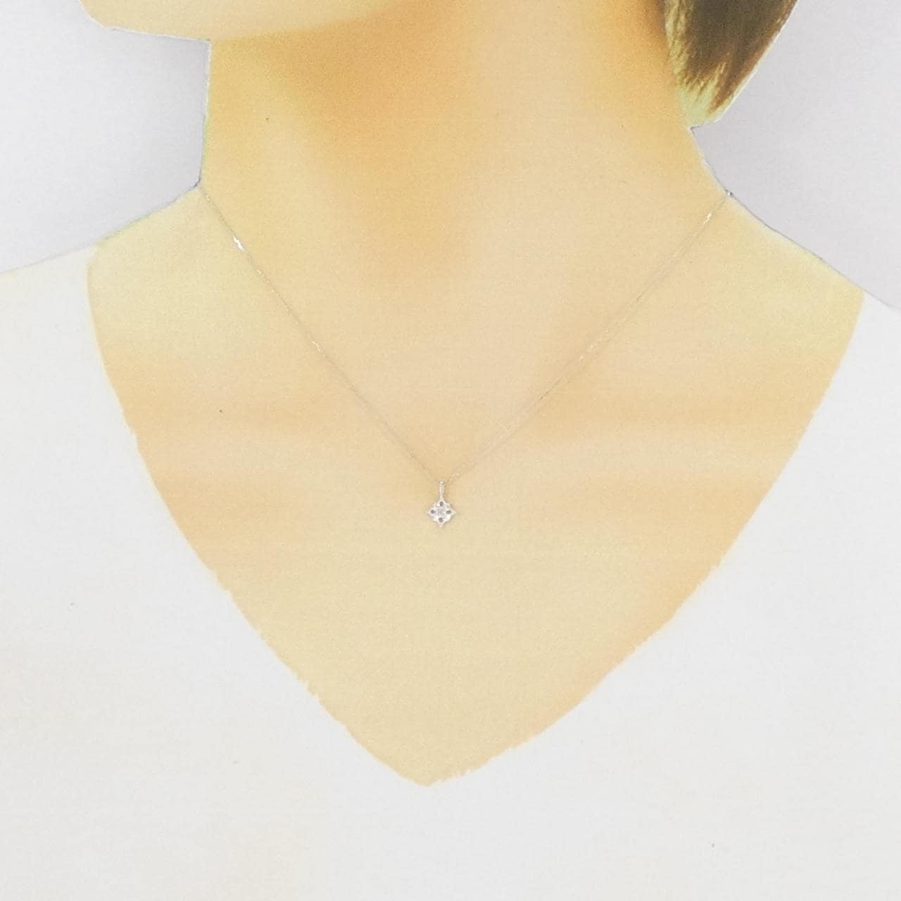 K10WG ダイヤモンド ネックレス 0.01CT
