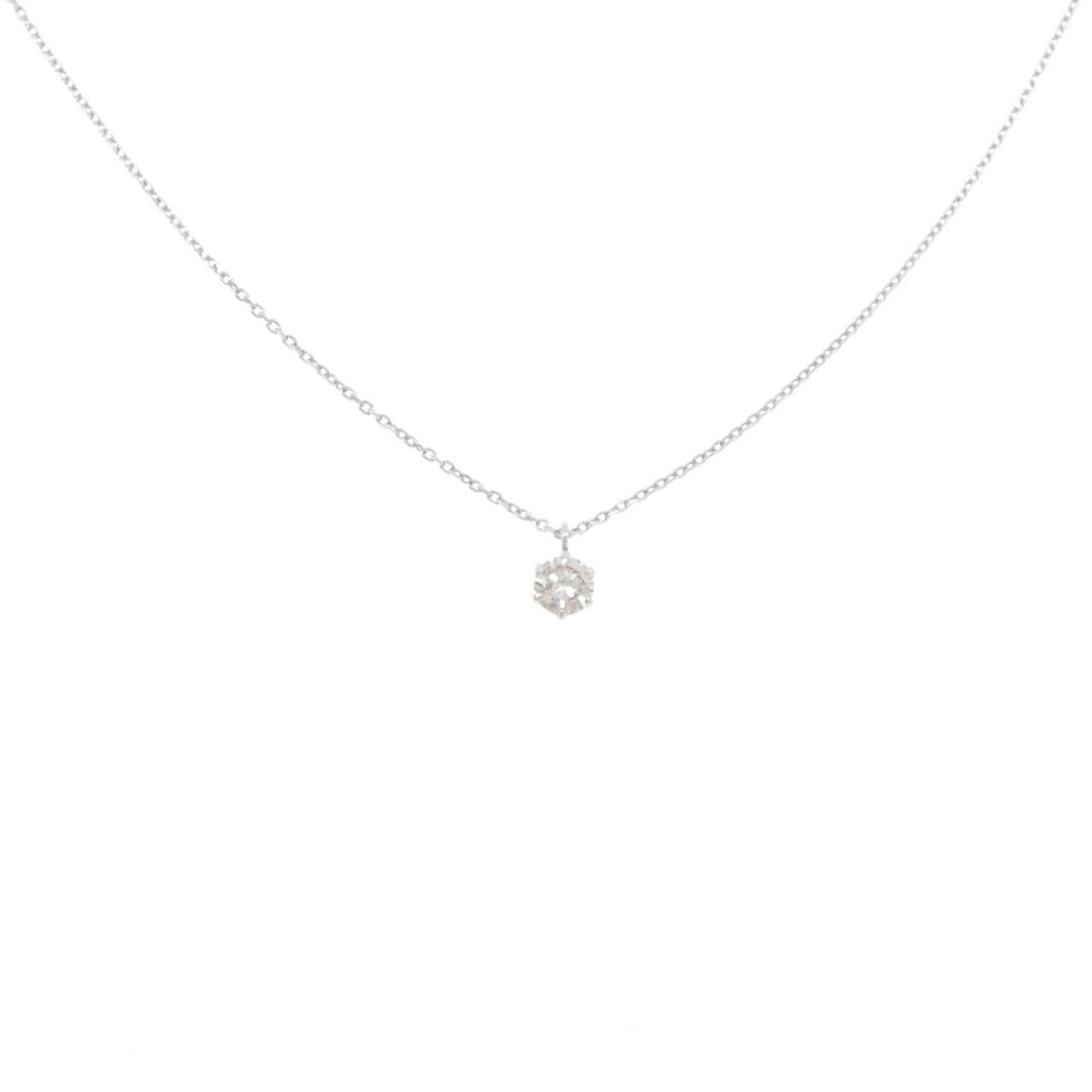 K18WG ソリティア ダイヤモンド ネックレス 0.21CT