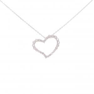 K18WG ハート ピンクダイヤモンド ネックレス 0.50CT