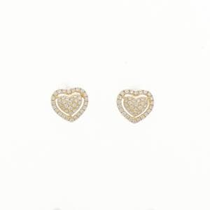 K18YG ハート ダイヤモンド ピアス 0.22CT