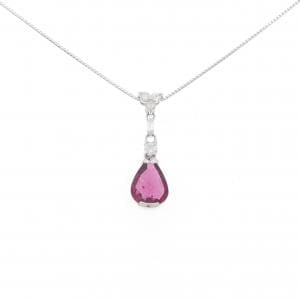 K18WG ルベライトトルマリン ネックレス 1.70CT