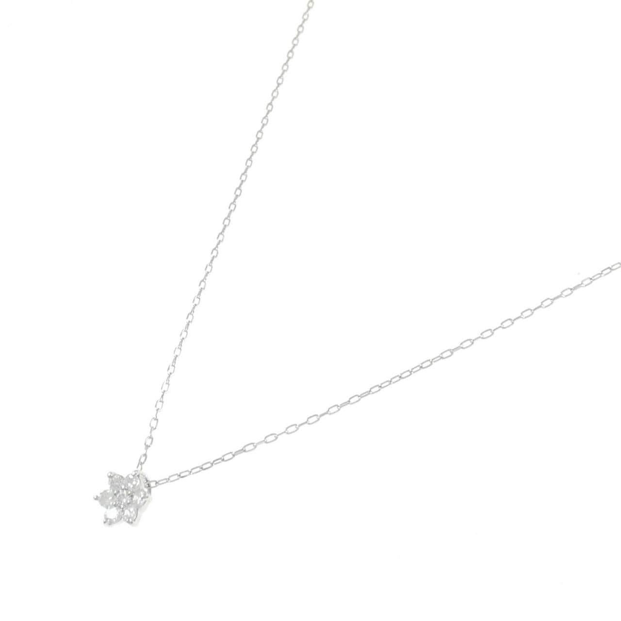 PT900/PT850 フラワー ネックレス 0.30CT