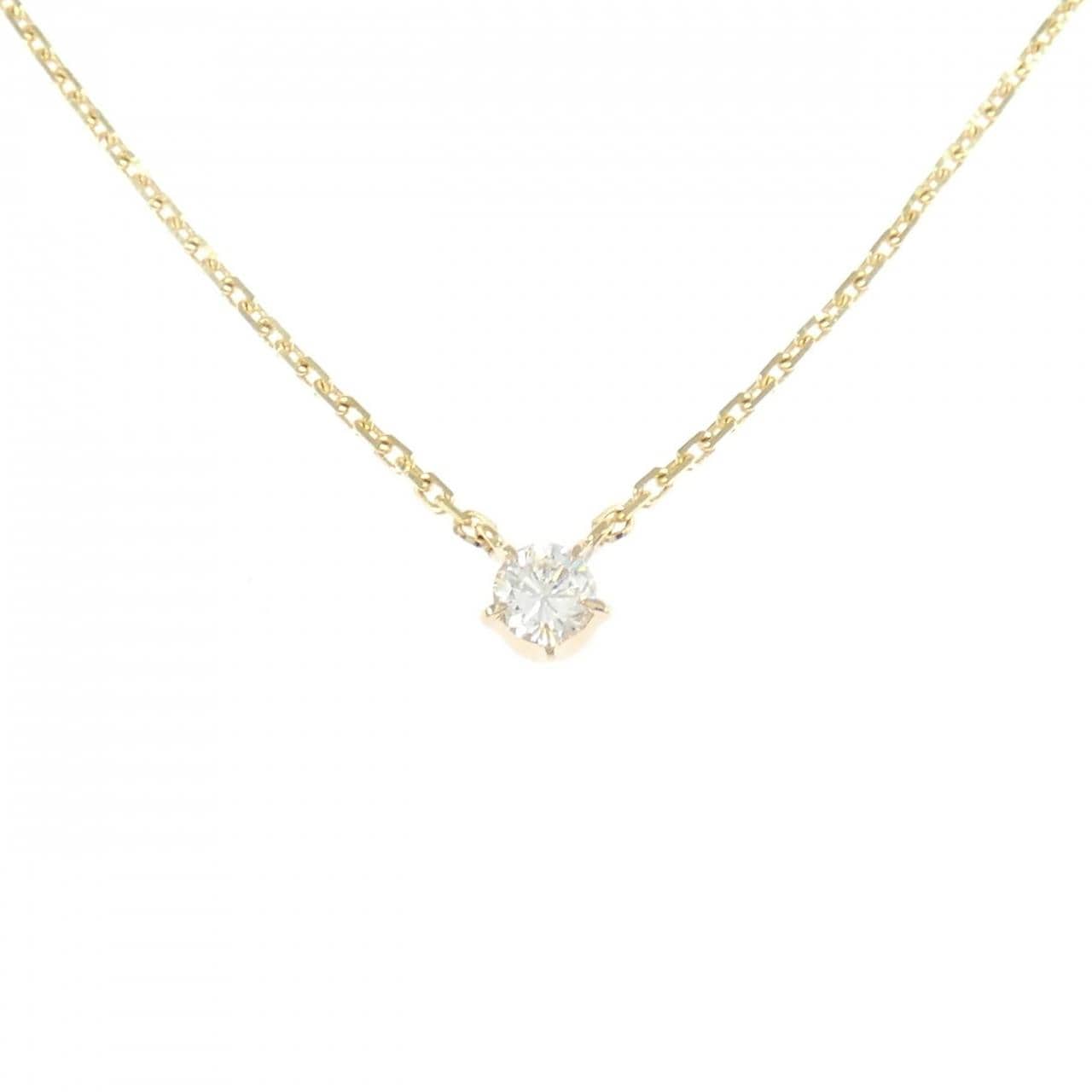 K18YG ソリティア ダイヤモンド ネックレス 0.17CT