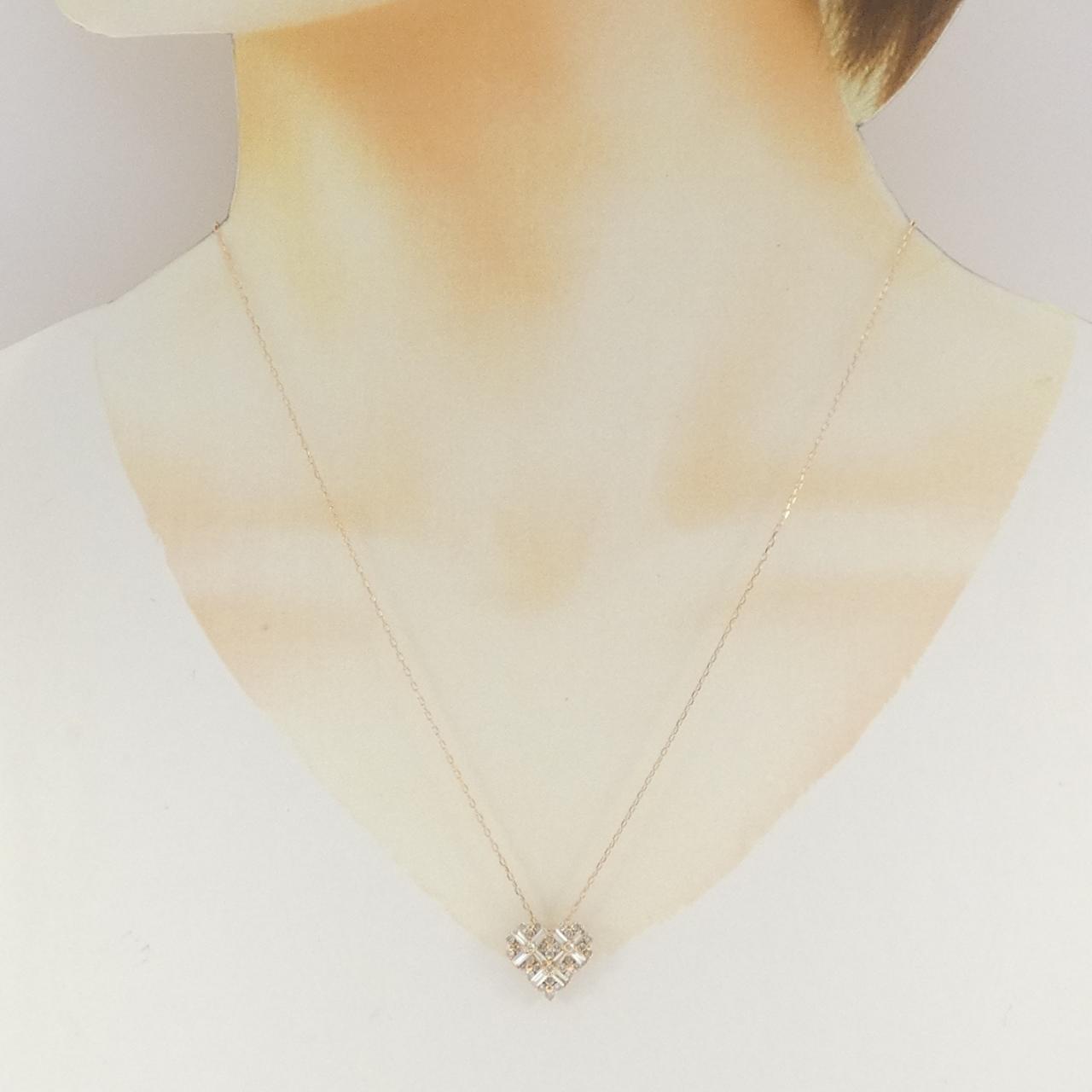 K18PG ハート ダイヤモンド ネックレス 0.65CT