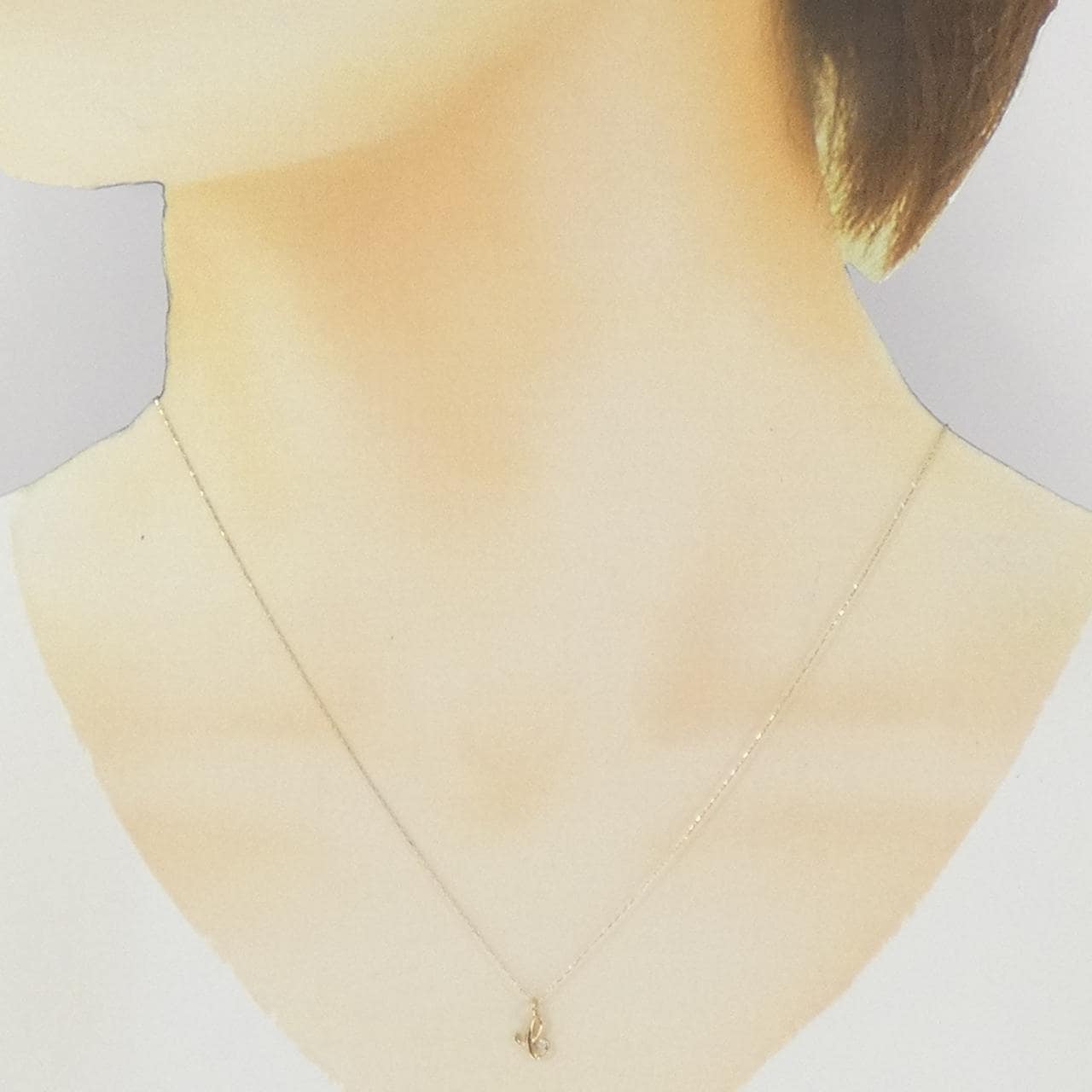K10YG イニシャルL ダイヤモンド ネックレス