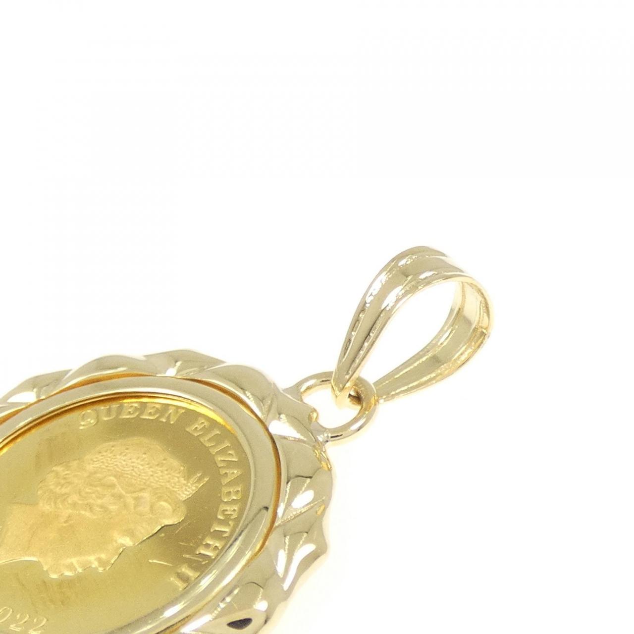 K18YG(枠) コイン ペンダント